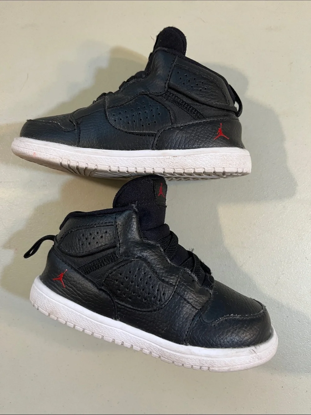Jordan Kids Black and Red High-Top Sneakers